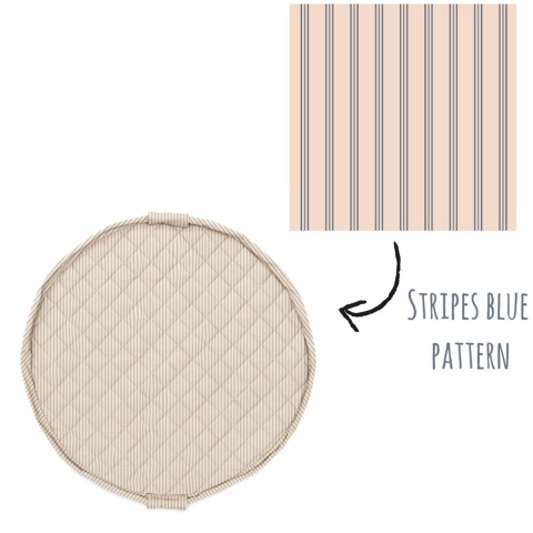 Play&Go Speelmat - Ø120 cm - Soft Organic - Strepen Blue - Play&Go - OneSize - Speelmat