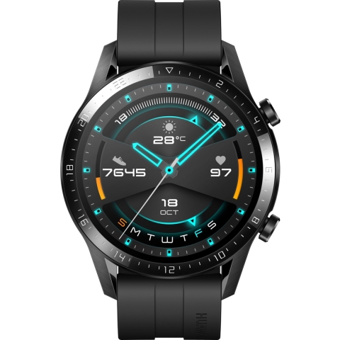 Huawei Watch GT 2 Sport (2019) | 46 mm | zwart | Sportbandje zwart
