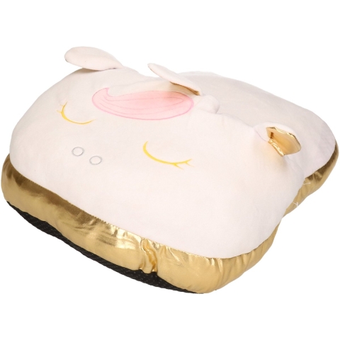 ITEM Eenhoorn voetenwarmer slof wit - zacht pluche - one size - meisjes en dames One size -