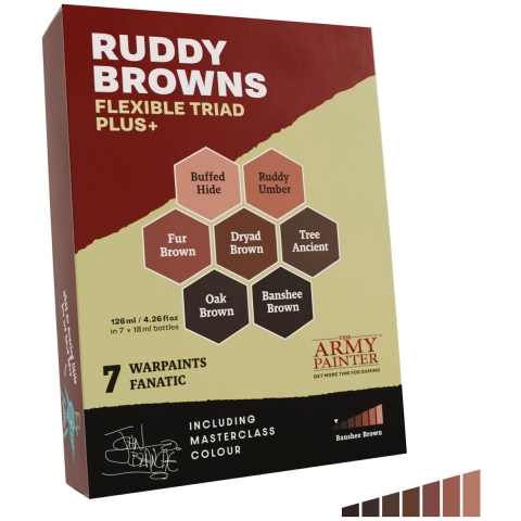 Warpaints Fanatic: Ruddy Browns Flexible Triad PLUS+ | The Army Painter verfset