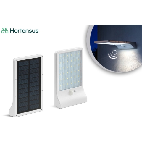 Hortensus Wandlamp Buiten - Zonne-energie - Bewegingssensor - 18 x 11 x 3 cm - Wit