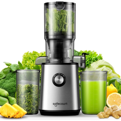 Safecourt Kitchen Sapcentrifuge - Slowjuicer voor Groenten & Fruit - XXL Vulopening - Krachtigste 200W motor