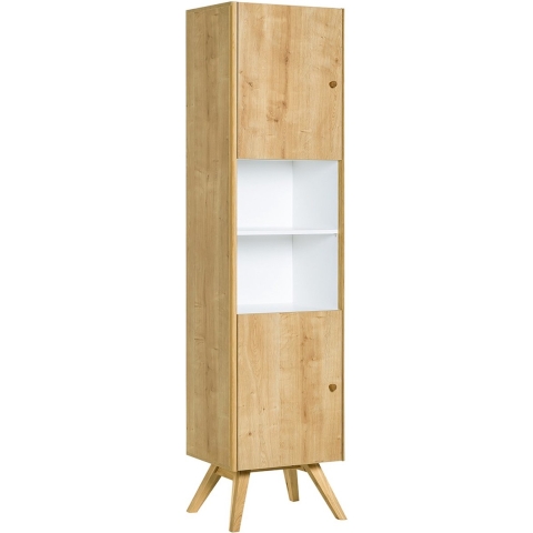 CaliCosy Vitrine 2 deuren met centrale plank h207,5 cm nature