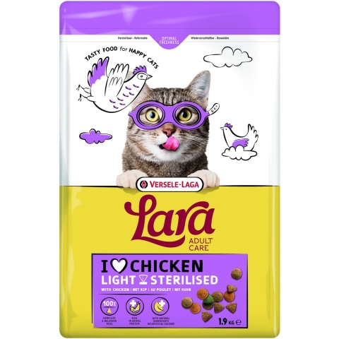 Versele-Laga Lara Adult Care Light/Sterilised kip kattenvoer 2 x 1,9 kg