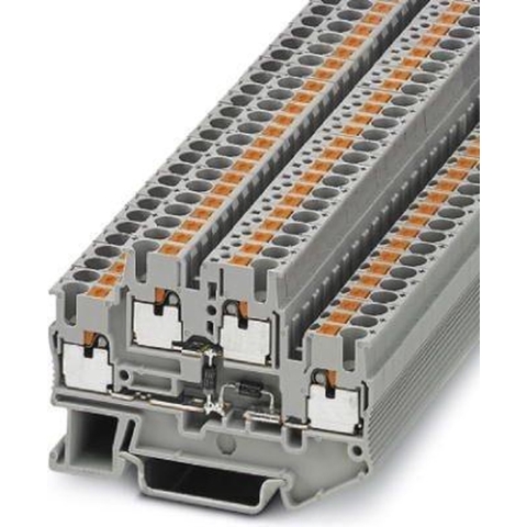 Phoenix Contact 3211430 Doorgangsserieklem 5.2 mm Snelaansluiting Grijs 50 stuk(s)