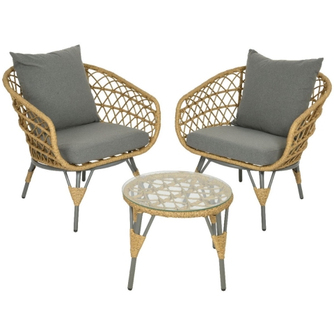 Sintra set wicker 80x80x82 cm naturel Decoris - Decoris