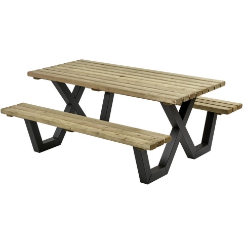 Picknicktafel geimpregneerd metalen frame 230x160 cm Talen Buitenmeubelen - Talen buitenmeubelen