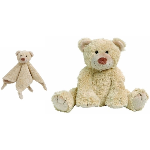 Happy Horse beer Boogy beige knuffeldoekje en knuffel 35 cm -
