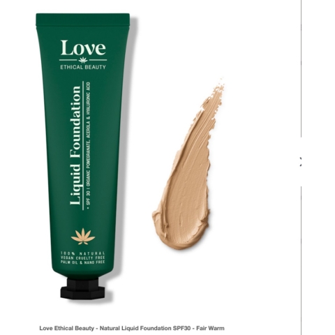 Love Ethical Beauty Natuurlijke Vloeibare Foundation SPF30 Fair Warm