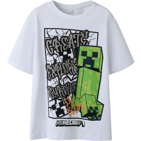 Name It T-Shirt - NkmMase - Minecraft - Wit - Name It - 7-8 jaar (122-128) - T-Shirts