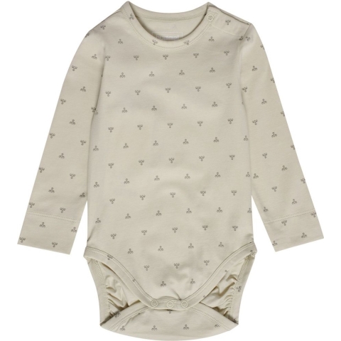 Hummel Romper l/s - HmlMini Bee - Silver Birch - Hummel - 56 - Romper L/S