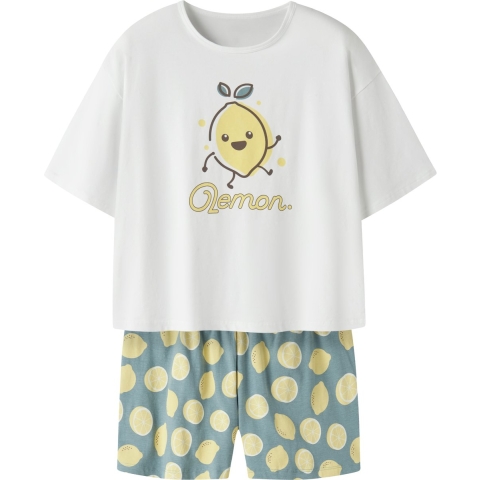 Name It Pyjama set - 2-delig - Noos - NkmNachtondergang - Lemon  - Name It - 9-10 jaar (134-140) - Pyjama - Tweedelig