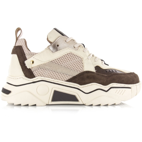 DWRS Label Dwrs pluto off white dark brown lage sneakers dames