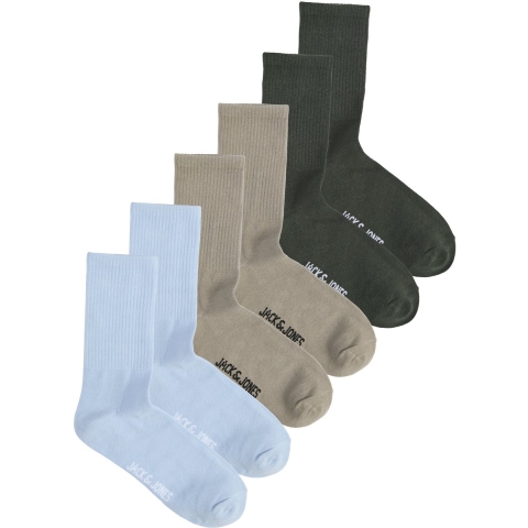 Jack & Jones Heren sportsokken jacnolan tennissokken 6-pack effen multicolor