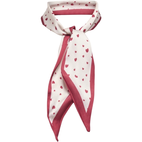 Only Onlannalina slim satin scarf acc rio red/hearts