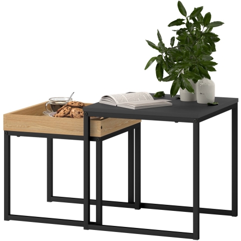 4goodz Set van 2 bijzettafels industrieel ontwerp poten