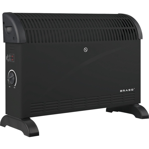 BRASQ Elektrische Convectorkachel - Verstelbare thermostaat - Elektrische Kachel - 750/1250/2000 watt - Verwarming - Zwart