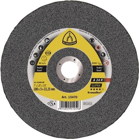 Klingspor Doorslijpschijf | D115x2,5mm gebogen | staal | gat 22,23 mm | 25 stuks - 13466 13466