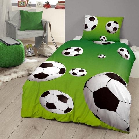 voetbal dekbedovertrek, 140 x 200/220 cm