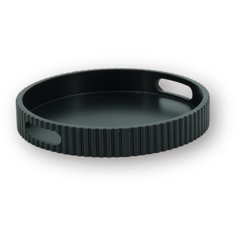 House Vitamin Tray/plateau round mdf black 25.5x4x25.5cm