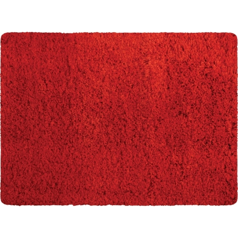 Badkamerkleedje/badmat tapijt - voor op de vloer - rood - 50 x 70 cm - langharig -
