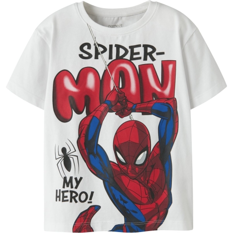 Name It T-Shirt - Noos - NmmMarvin - Spider Mens - Bright White - Name It - 3 jaar (98) - T-Shirts