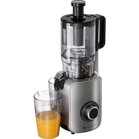 KitchenBrothers Slowjuicer - Verticaal - Juicer - Groenten en Fruitpers - 126 mm - 750 ml - Grijs