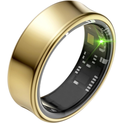 Focus® S2 Smart Ring - Goud - Maat 6 - AI Coach - Hartslag - Menstruatiecyclus - Slaap Monitor - Herstelscore - Slimme Ring - Sport Prestatie - Stappenteller -IP68 Waterdicht - O2 Meting - Dames - Heren - Wearables - Oplaad Case - beschermring
