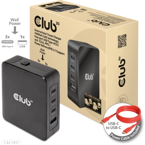 Club 3D Club International Travel Charger 140Wat