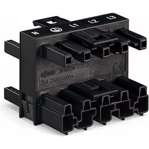 WAGO Netsplitter [Netstekker - Netbus, Netbus, Netbus] Totaal aantal polen: 5 Zwart 25 stuk(s)