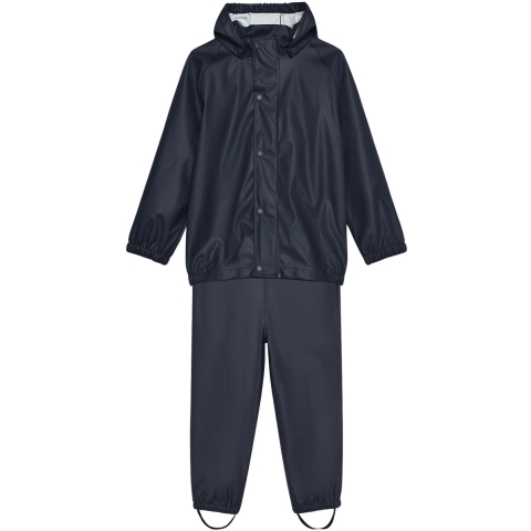 Color Kids Regenkleding m. Bretellen - PU - Ebony - Color Kids - 8 jaar (128) - Regenkleding