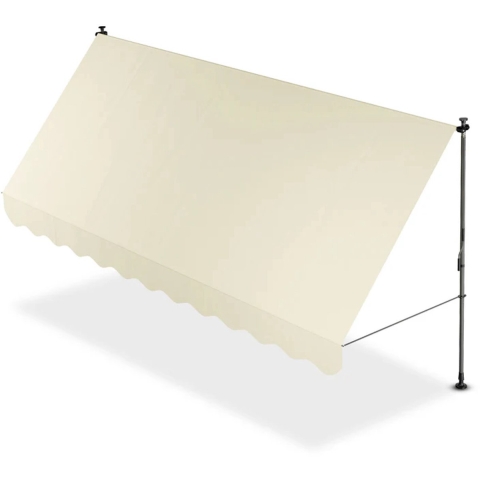 Juskys Zonneluifel - 400 x 120 cm - Waterafstotend en UV-Bestendig - Beige