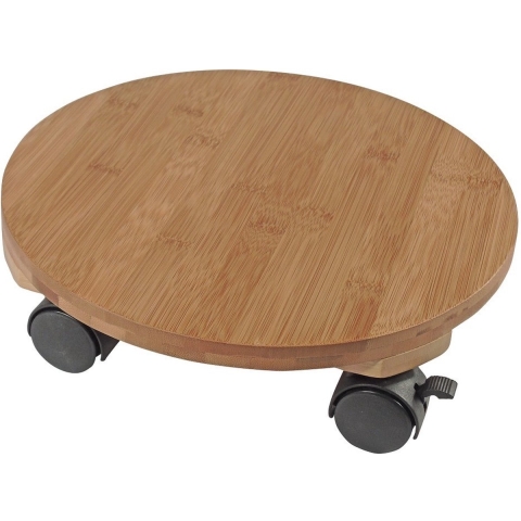 Planttrolley WPC bamboe naturel H8 x 30 cm Nature - Nature