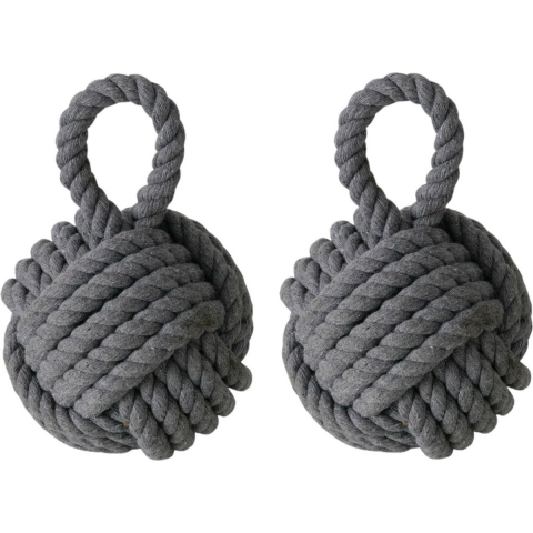 Deurstopper - 2x - 1.2 kilo - grijs - jute - 23 x 15 cm -