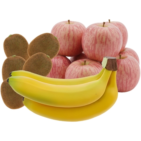 Bellatio Design Kunstfruit - fruitschaal decoratie set - bananen - appels - kiwi's - fruit -