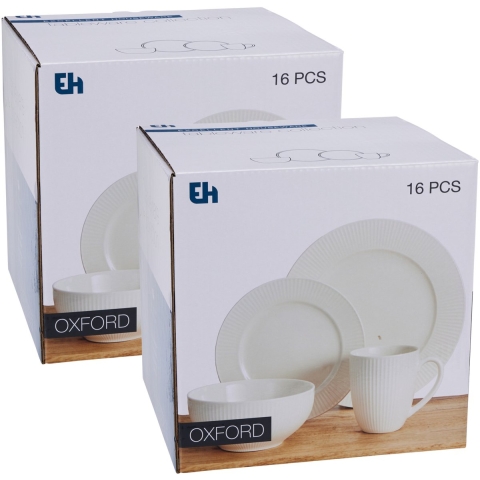 Servies set Oxford - 32-delig - wit - porselein - dinerservies - tafelservies - 8 personen -