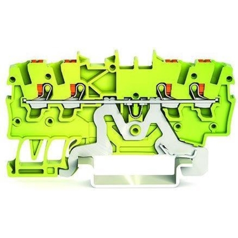 WAGO 2200-1407 Aardingsklem 3.50 mm Push-In-klem Groen, Geel 100 stuk(s)