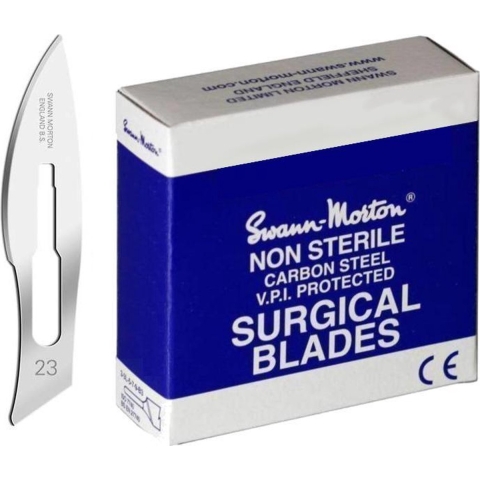Swann-Morton Non-Steriele Scalpelmesjes N23 | 100 stuks