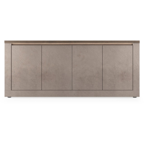 CaliCosy 4-deurs dressoir met 2 planken, brons en kwik effect, l207 cm ischia