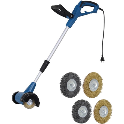 CFH Elektrische voegenborstel EFB-675 met 4 onkruidborstels Telescopische steel Blauw/Zilver