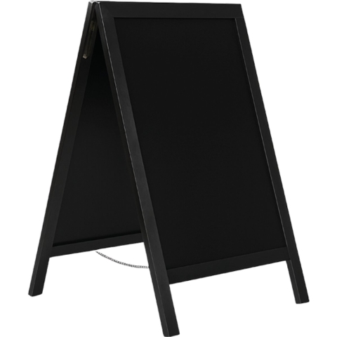 BRASQ Krijtstoepbord Zwart - 70x130 CM - Krijtbord - Reclamebord - Stoepbord - Dubbelzijdig - voor Binnen en Buiten - Horeca