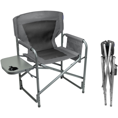 TRVLMORE Campingstoel - Opvouwbaar - Lichtgewicht - 120 kg draagvermogen - Grijs