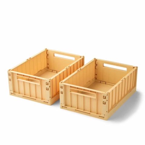 Liewood Vouwklassen - 36x25x13,5 - Medium+ - 2-pack - Lemon Geel - Liewood - OneSize - Vouwbare box