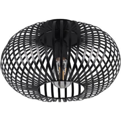 TRIO JOHANN - Plafondlamp - 1x E27 60W - D: 30cm - Zwart mat