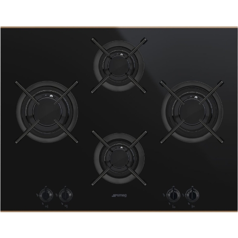 Smeg PV664LCNR - Gaskookplaat - 4 zone(s) - Zwart Koper