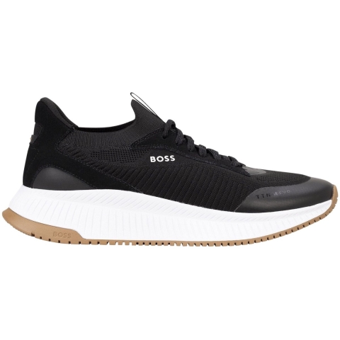 Men's Boss TTNM EVO Sock Trainers with Suede Trims in Charcoal