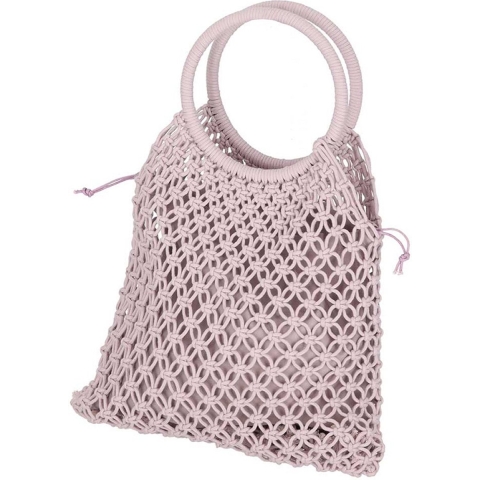 Sarlini handtas/boodschappentas Macram? - lila - polyester/katoen - retro dames tassen -