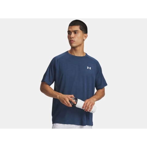 Under Armour ua tech textured ss-blu training t-shirt korte mouw heren -