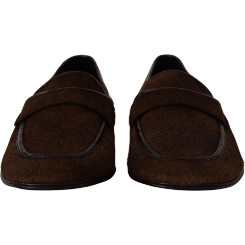 Dolce & Gabbana Heren Schoenen Dress Loafers Bruin Leren Instapschoenen