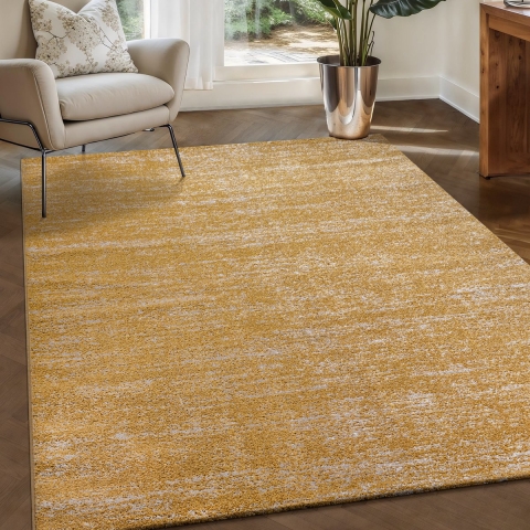 Muratap Relax oslo laagpolig effen vloerkleed modern tapijt geel goud- 140x200 cm
